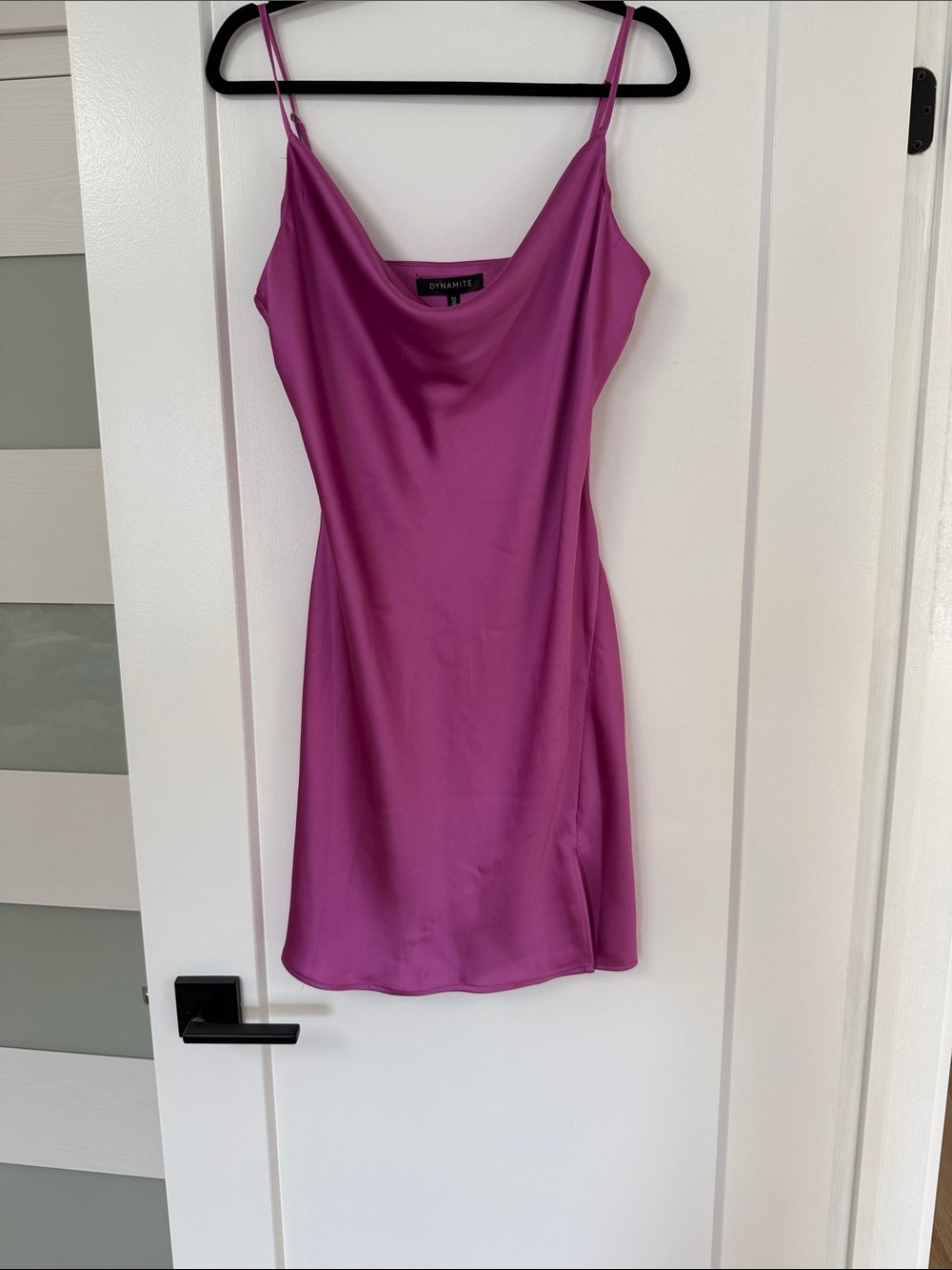 Dynamite Satin Cowl Slip Dress - Magenta